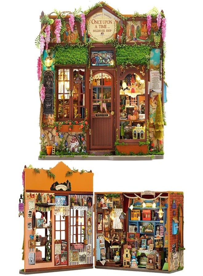 TOPBSFARNY DIY Book Nook Mini House Bookshelf Decor, DIY Miniature House Kit with LED Light, 3D Wooden Puzzle for Adults, Birthday Gift for Friends and Family (Without Dust Cover) - Image 1
