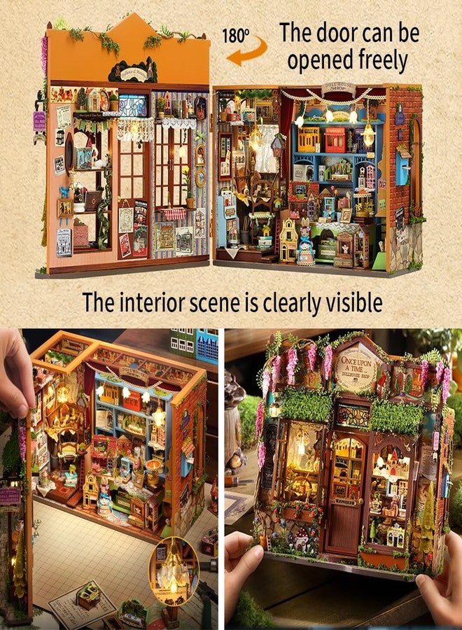 TOPBSFARNY DIY Book Nook Mini House Bookshelf Decor, DIY Miniature House Kit with LED Light, 3D Wooden Puzzle for Adults, Birthday Gift for Friends and Family (Without Dust Cover) - Image 4