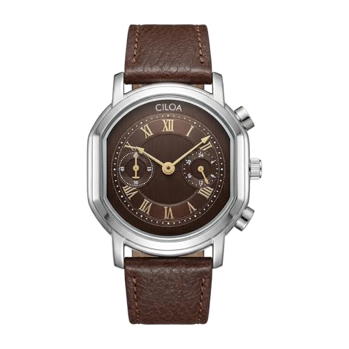 CILOA Mens Watches Leather Watch Analog Watch for Men Luxury Fashion Business Casual 30M Waterproof Men's Wrist Watches(Brown) - Image 1