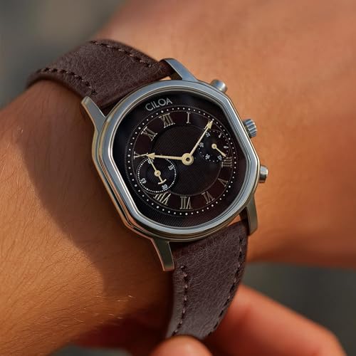 CILOA Mens Watches Leather Watch Analog Watch for Men Luxury Fashion Business Casual 30M Waterproof Men's Wrist Watches(Brown) - Image 4