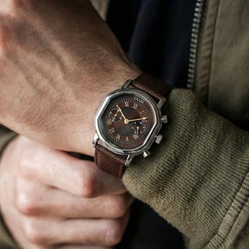 CILOA Mens Watches Leather Watch Analog Watch for Men Luxury Fashion Business Casual 30M Waterproof Men's Wrist Watches(Brown) - Image 5