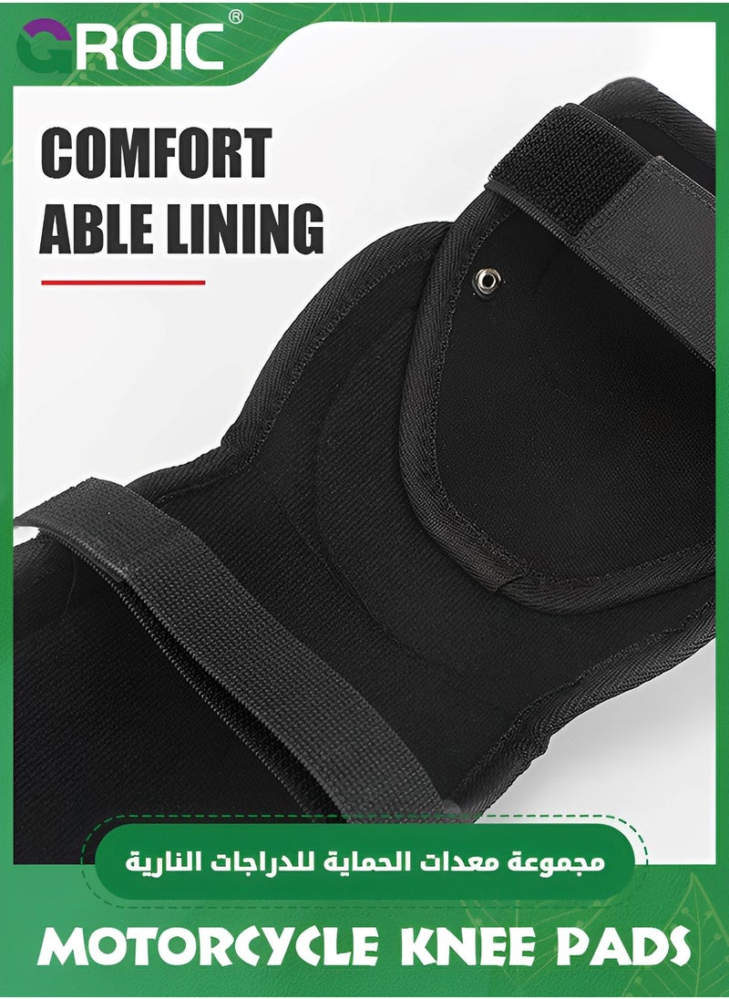 GROIC 4Pcs Motorcycle Knee Shin Guards Elbow Guard Pads,Knee and Elbow Pads with Adjustable Protection Gear,Motorcycle Knee Pads, Knee Cap Pads Protector  - Image 4