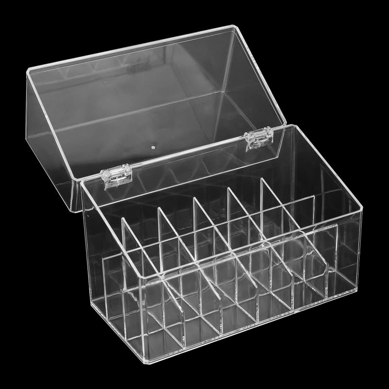18 Compartment Transparent Acrylic Lipstick Storage Box With Lid Desktop Cosmetics And Nail Polish Organizer - Image 2