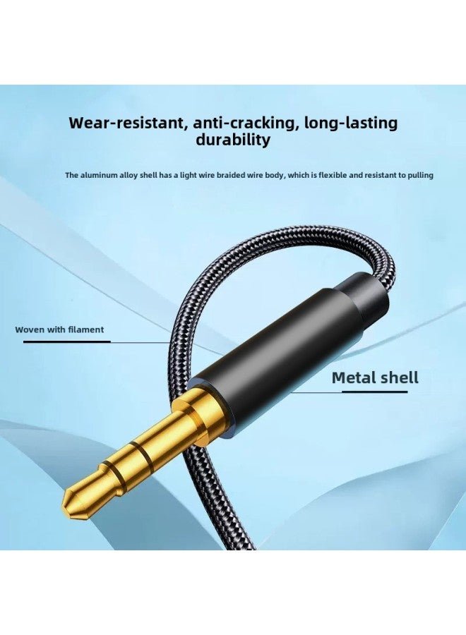 Aux Audio Cable Converter Car Car 3.5mm Male-to-male Extended Thick Cable Double Plug Adapter-Color:1 [smart Black] 1.5m★Lossless Sound Quality - Image 2