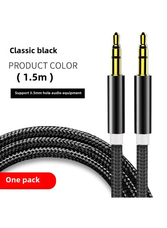 Aux Audio Cable Converter Car Car 3.5mm Male-to-male Extended Thick Cable Double Plug Adapter-Color:1 [smart Black] 1.5m★Lossless Sound Quality - Image 1