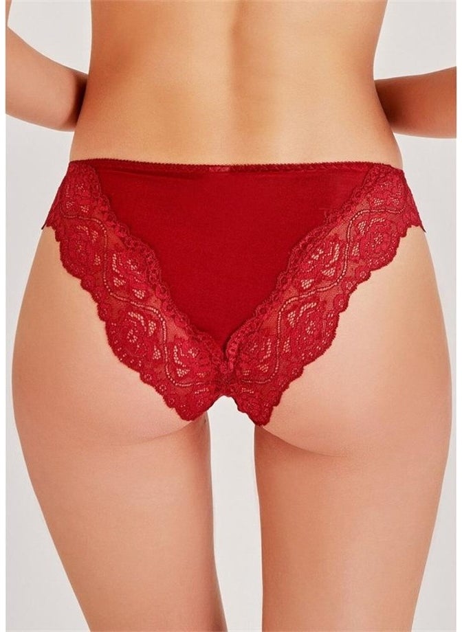 Magic Form 423 Lace Fabric Detailed Panties - Claret Red  - Image 3