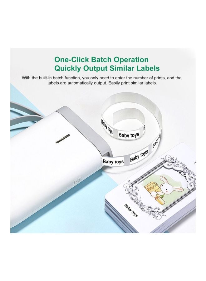 NIBEMINENT 2-Piece Thermal Label Printer With Sheet Roll Set White - Image 5