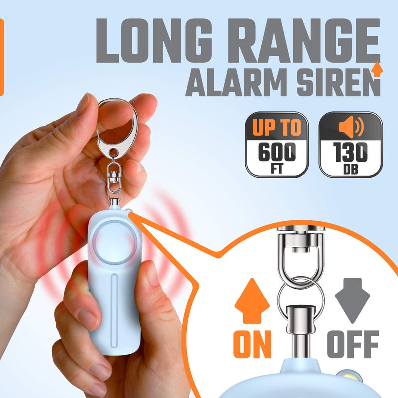 WETEN Personal Safety Alarm Keychain for Women – 130 dB Loud Self Defense Siren Alert Key Chain with LED Light – Emergency Protection Device Whistle by WETEN (Blue) - Image 2