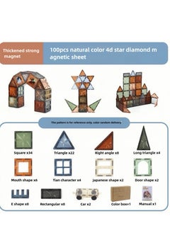 I LOVE KIDS Magnetic Building Tiles 100 Pcs Set of Vibrant 4D Blocks, Encourages Creative Construction, Promotes Educational Brain Development,STEM Toy for Kids 2+Years  - Image 3