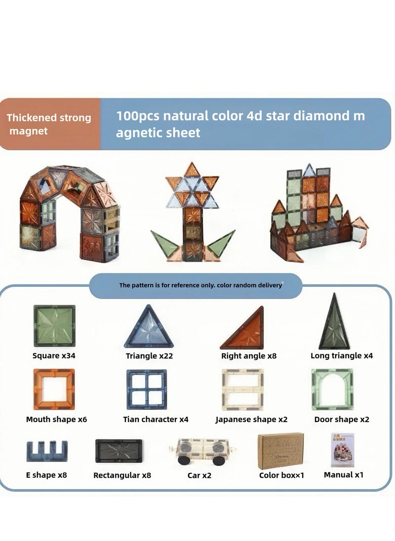 I LOVE KIDS - Magnetic Building Tiles 100 Pcs Set of Vibrant 4D Blocks, Encourages Creative Construction, Promotes Educational Brain Development,STEM Toy for Kids 2+Years - Image 1