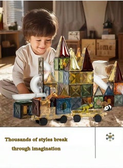 I LOVE KIDS Magnetic Building Tiles 100 Pcs Set of Vibrant 4D Blocks, Encourages Creative Construction, Promotes Educational Brain Development,STEM Toy for Kids 2+Years  - Image 2