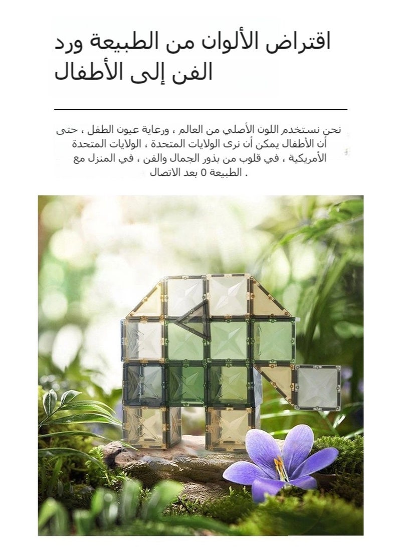 I LOVE KIDS Magnetic Building Tiles,100 Pcs Set of Vibrant 4D Blocks For Kids,STEM Approved Educational Toys,Starter Set Magnet Puzzles Stacking Blocks,Sensory Montessori Toys for Boys Girls - Image 3