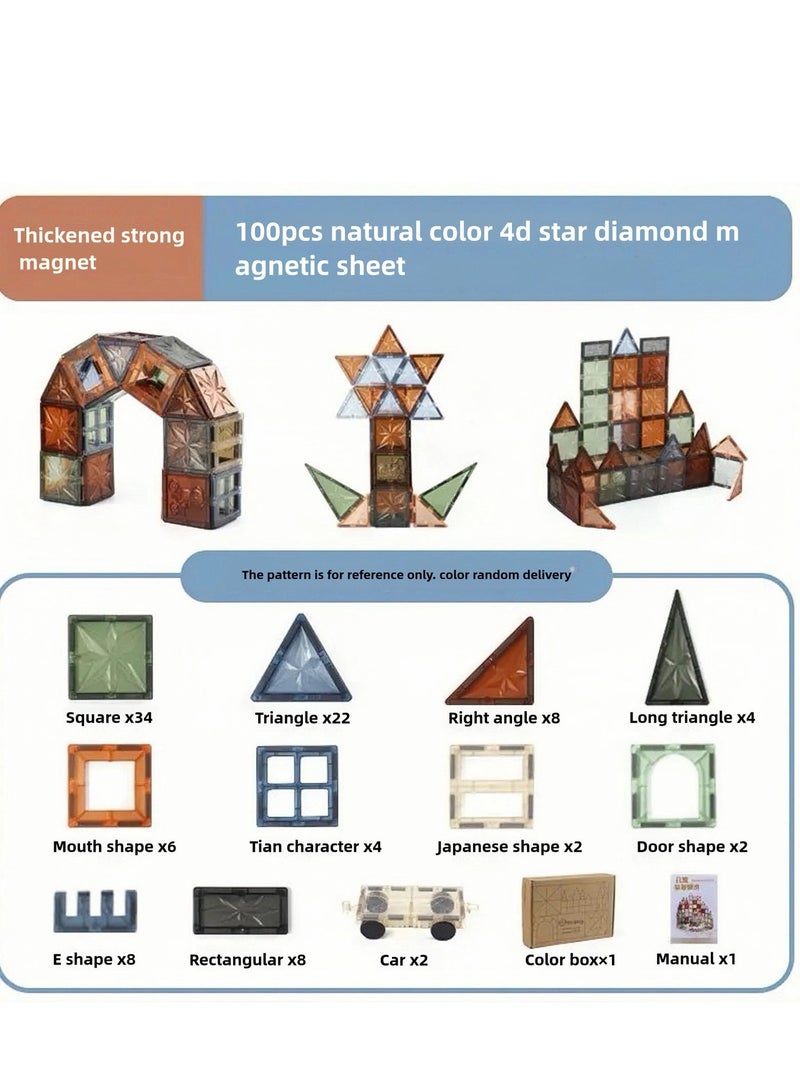 I LOVE KIDS Magnetic Building Tiles,100 Pcs Set of Vibrant 4D Blocks For Kids,STEM Approved Educational Toys,Starter Set Magnet Puzzles Stacking Blocks,Sensory Montessori Toys for Boys Girls - Image 5