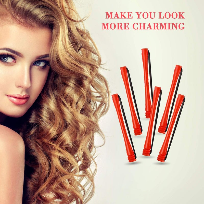 WILLBOND 48 Pieces Hair Perm Rods Short Cold Wave Rods Plastic Perming Irons Hair Curling Rollers Curlers with Steel Pintail Comb Rat Tail Comb for Hairdressing Styling Supplies(0.2 Inch,Red) - Image 5