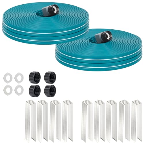 LINEX Sprinkler Soaker Hose 75 ft 2 pack for Garden Lawn Watering Hose with Stakes - Image 1