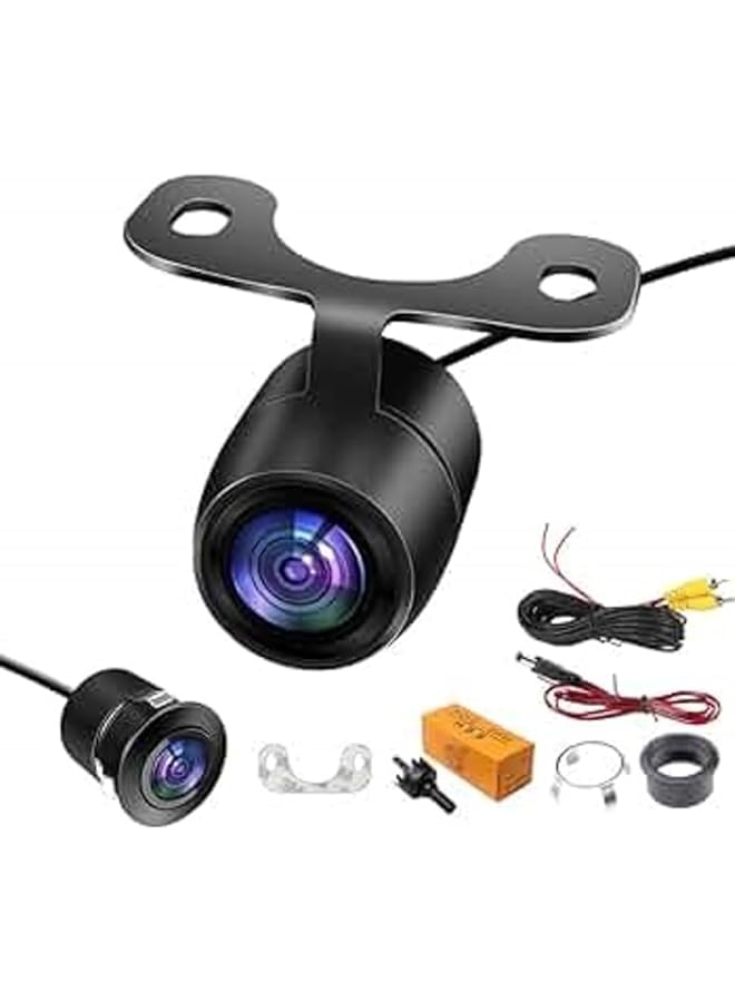 3 اكس ار كاميرا رؤية موقف السيارة، كاميرا احتياطية للسيارة، زاوية واسعة 170 درجة عالية الدقة للرؤية الخلفية والجانبية للسيارة مع رؤية ليلية مقاومة للماء، خياران للتركيب - Image 2