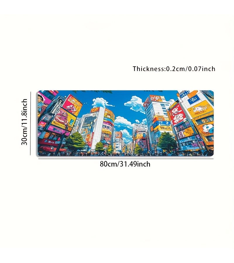 1 Large Electronic Sports Game Mouse Pad 30x60cm 11 8x23 6inches Non Slip Washable Rubber Bottom Desk Mat Urban Street Pattern Computer Accessories - Image 5
