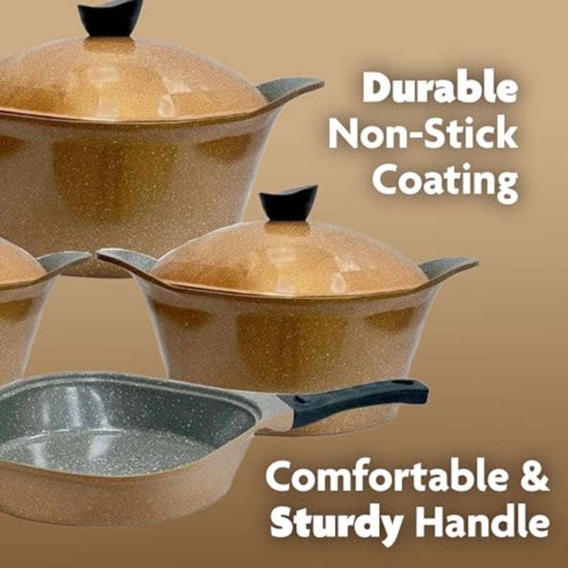V-SQ-SET13 Square set 13 PCS Single Pot 18+20+24) with lid+(2) Silicone +(Fry Pan 26 CM)+(4) PCS Kitchen Tools - Image 4