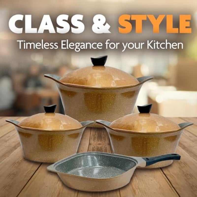 V-SQ-SET13 Square set 13 PCS Single Pot 18+20+24) with lid+(2) Silicone +(Fry Pan 26 CM)+(4) PCS Kitchen Tools - Image 5