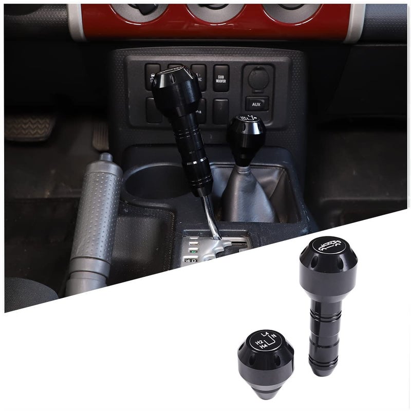 Fgtagtal Fit for Toyota FJ Cruiser 20072021 Car Gear Shifter Head Replacement Aluminum Alloy Shifter Shift Button Knob Replacement Kit Black