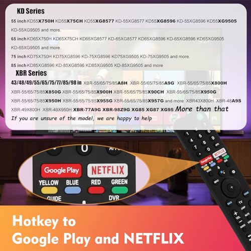 Feikeer RMF-TX500U for Sony TV Remote Replacement, for All Sony Remote/Sony Bravia TV Voice Remote, RMF-TX500U for Sony Remote Control for Smart TV XBR/KD/XR Series X800H X950G A8H Etc, 1 Year Full Warranty - Image 5