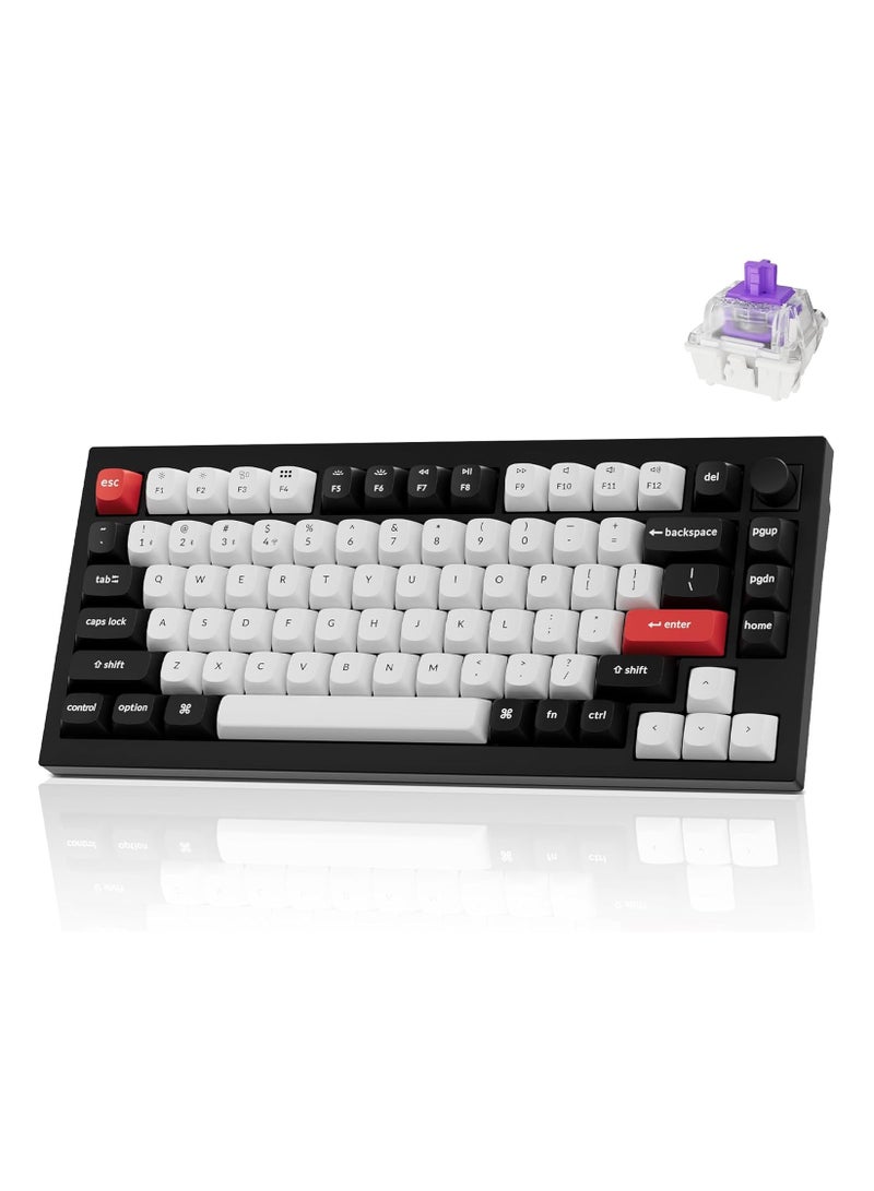 Keychron Q1 HE Swappable RGB Backlight Nebula Switch Knob Version Keyboard- Black - Image 1