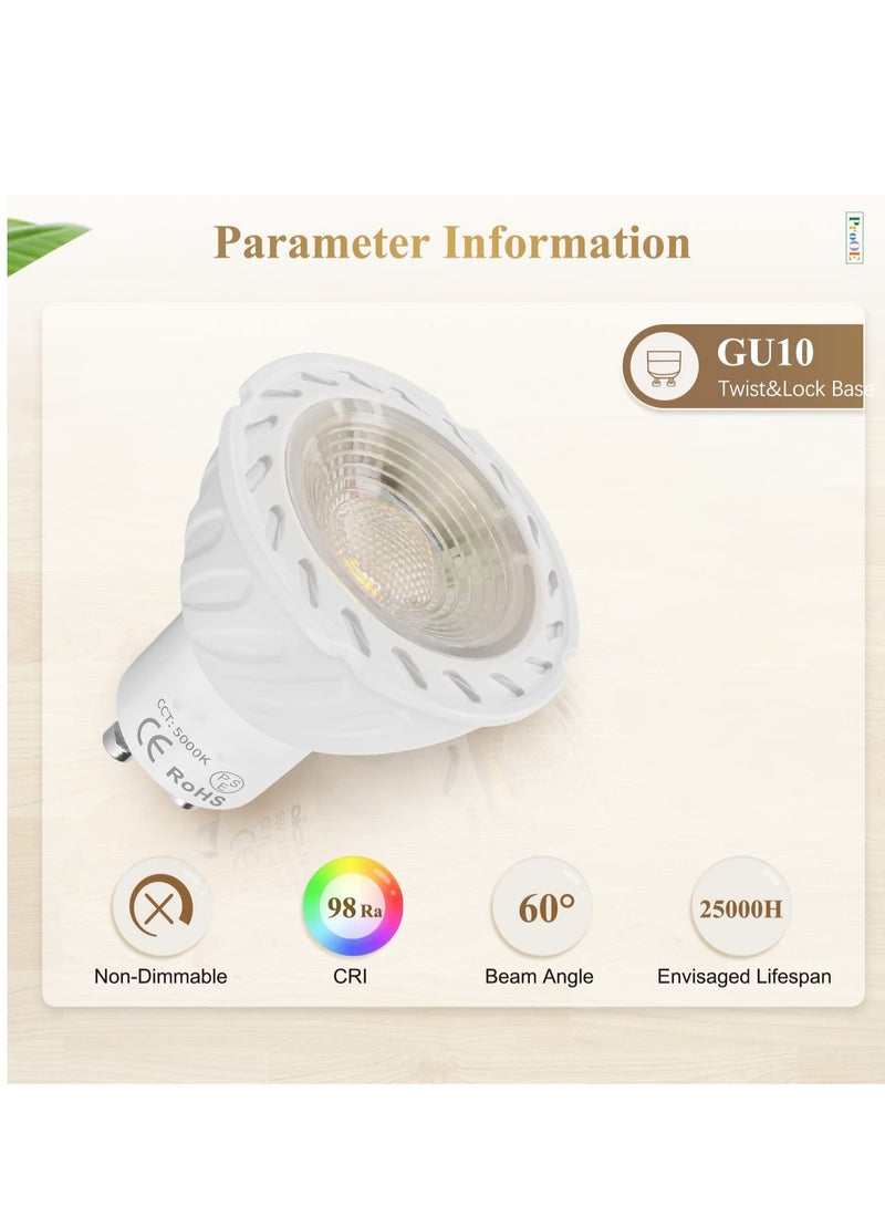 SYOSI Eye-Protected GU10 LED Bulb, 6 Pack GU10 Bulb Replacement for Recessed Track Lighting, 400LM and 5000K Daylight White, 6W Spotlight Bulb for Office, Kitchen, Living Room, Bedroom - Image 2