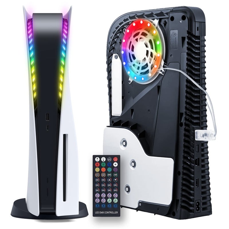 JUSPRO PS5 LED Light Bar, JUSPRO RGB Ring LED Light Set, Accessory, Compatible with Playstation 5 / PS5 Slim Console, Digital Edition and Regular Edition (LED Light) - Image 1