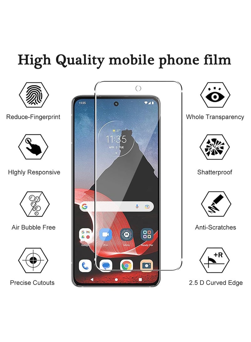 عام "غلاف واقي شفاف مناسب لهاتف Motorola Thinkphone 5G، مع 3 قطع من زجاج الحماية المقوى، حواف زوايا فائقة الرقة من مادة TPU المرن، حماية هوائية ضد السقوط، مقاوم للصدمات والخدوش، بتصميم بلوري شفاف" - Image 4