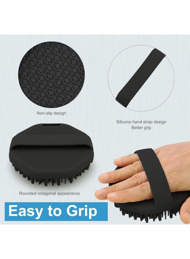 Silicone Body Brush Gentle Exfoliating Shower Scrubber, Hygienic Non-Slip Handle, Durable for Sensitive Skin, Black 1Pack - Image 5