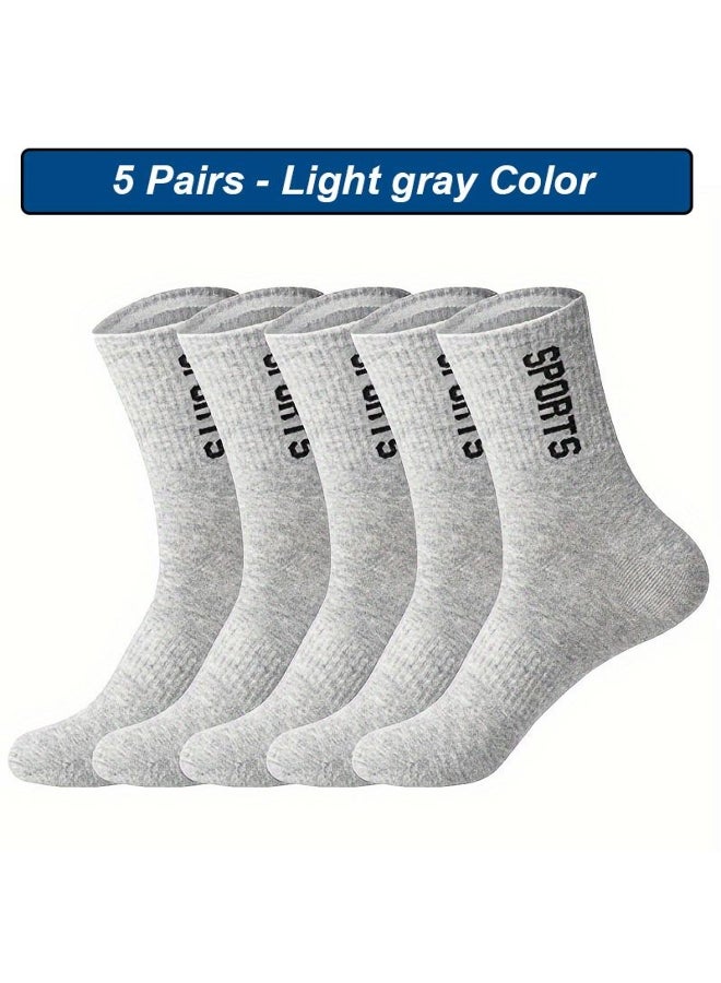 5 Pairs Men Socks Breathable Sports Socks Man Casual Athletic Spring Autumn New for Male High Quality Plus Size EUR38-45