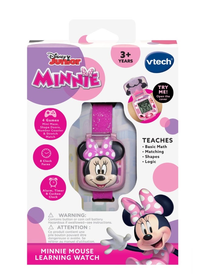 vtech Disney Junior Minnie Minnie Mouse Pink | Learning Watch Small | wristwatch for kids features eight digital clock faces, time tools, and four games | ideal 3 to 6 years + - Image 4