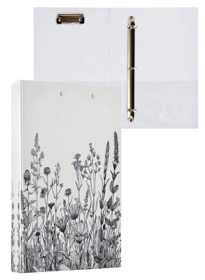 SDMKA Flowers and Plants 3-Ring Binder 1.5 Inch 1 Pack Round Ring Binder Holds 200 Sheets with 3 Inside Pockets for Office Home Organization - Image 1