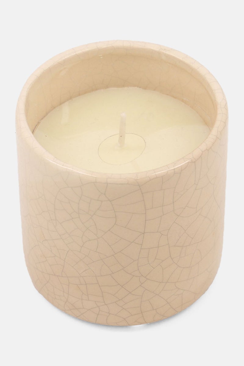 Muy Mucho Crackled Ceramic Candle 8 x 8 cm, White - Image 2