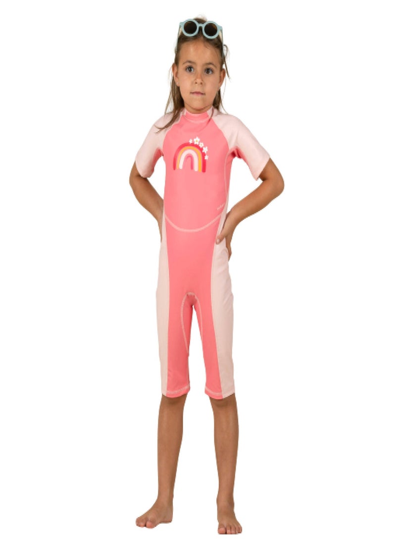NABAIJI NABAIJI by DECATHLON, Baby UV Protection Wetsuit Kloupi Soft & Comfortable Pink RAINBOW Print  - Image 1