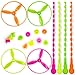 Sepco 50 Pcs Plastic Flying Helicopter Toy Set Flying Twist Disc with Launchers Spinning Bamboo Dragonfly Plastic Propeller for Kids Party Favors Gifts - Image 2