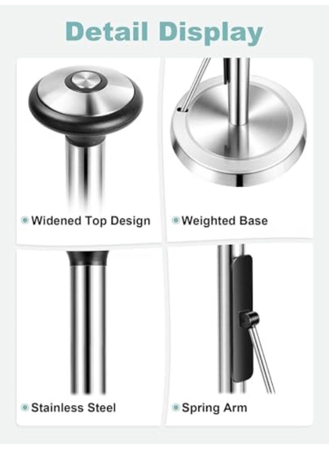 Paper Towel Holder, Stainless Steel Standing Paper Towel Organizer Roll Dispenser for Kitchen Countertop Home Dining Table Roll Dispenser with Weighted Base  - Image 4