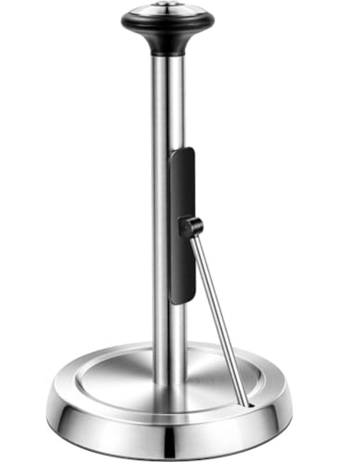 Paper Towel Holder, Stainless Steel Standing Paper Towel Organizer Roll Dispenser for Kitchen Countertop Home Dining Table Roll Dispenser with Weighted Base  - Image 1