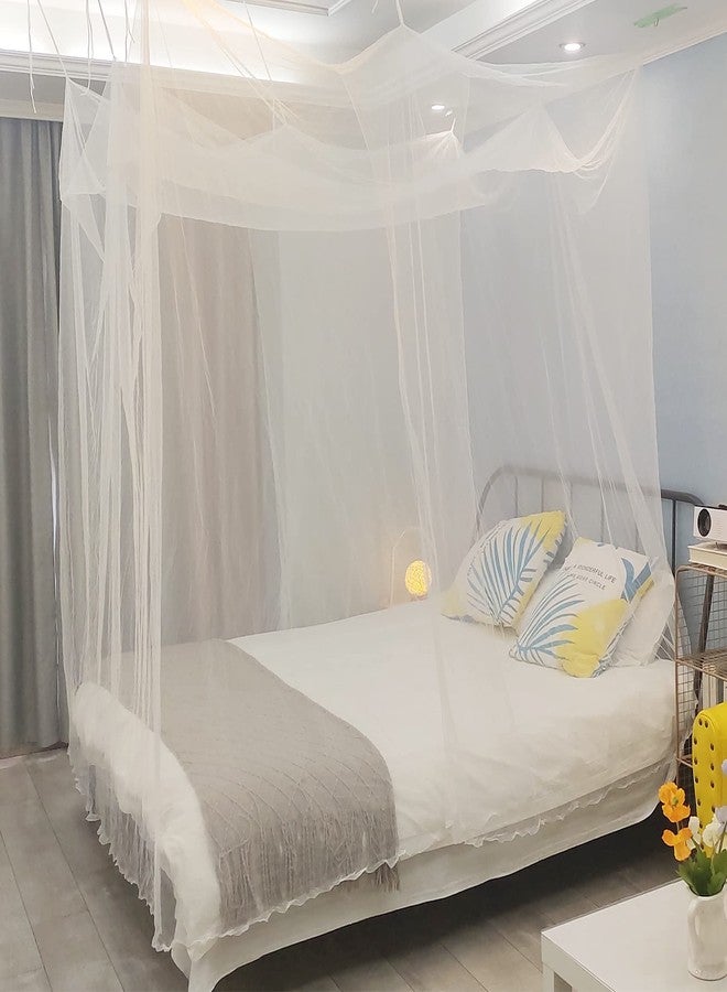 Aventik EDSRDLUZ 400 Fine Meshes Luxury Mosquito Large Square Net for Single to King-Sized Beds, 2 Side Openings & 8 Hanging Loops Decorative Rectangular Shape for Home & Travel - Image 1