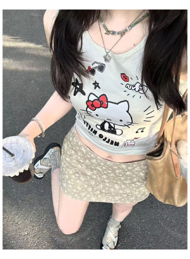Gukoo Hello Kitty Women'S Underwear Summer Thin Strap Camisole Soft Touch Layering Basic Top With Premium Feel - Image 1
