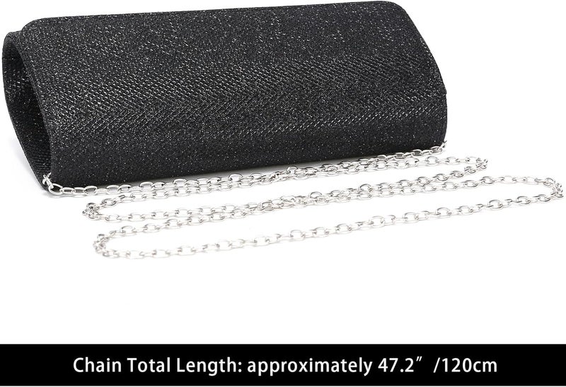 Outrip Women's Evening Bag Clutch Purse Glitter Party Wedding Handbag with Chain - Image 4