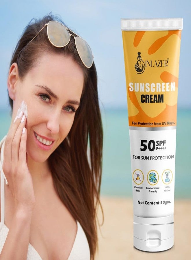 Inlazer Sunscreen Spf 50 Cream helps reduce the risk of skin ageing by shielding the skin from sunburn and sun damage - Image 2