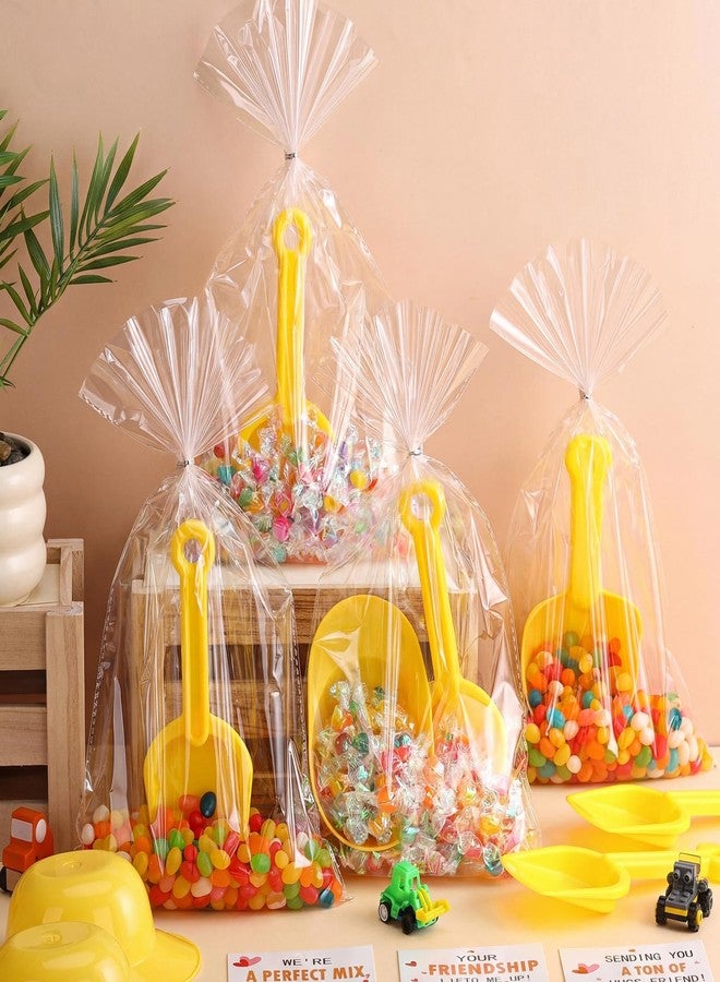 Liitrsh 73 Pcs/18 Sets Construction Party Favors Including Small Hard Hat Snack Ice Cream Bowl and Shovel Construction Gifts Soft Plastic Building Birthday Party Gifts with Transparent Bags - Image 2