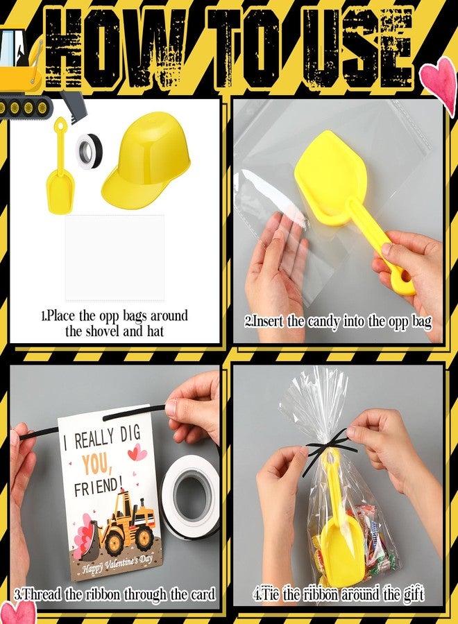 Liitrsh 73 Pcs/18 Sets Construction Party Favors Including Small Hard Hat Snack Ice Cream Bowl and Shovel Construction Gifts Soft Plastic Building Birthday Party Gifts with Transparent Bags - Image 5
