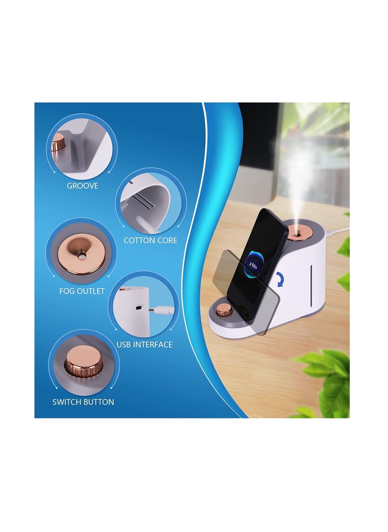 Furtey - 2 in 1 Air Humidifiers,Auto Shut-off and Whisper Quiet Mist Air Humidifier with Wireless Charging for Bedroom Office - Image 1