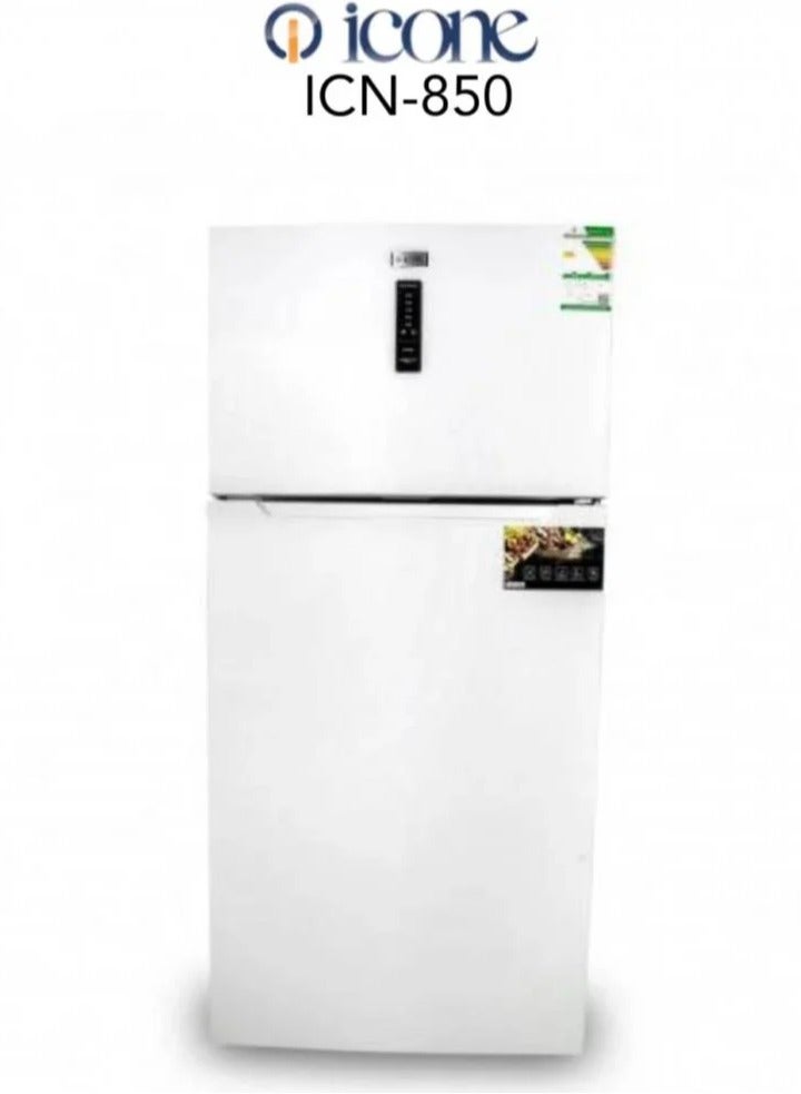 آيكون ثلاجة آيكون بسعة 18.6 قدم مكعب (527 لتر)، تصميم أنيق باللون الفولاذي، سعة تخزين عالية، نموذج ICN2-850