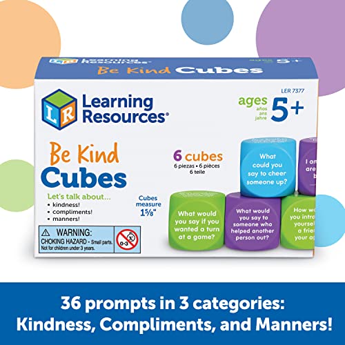 Learning Resources Be Kind Cubes, 6 pieces, Ages 5+ Social Emotional Learning Toys, Speech Therapists Materials, Emotional Intelligence Toys - Image 4