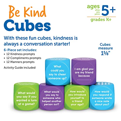 Learning Resources Be Kind Cubes, 6 pieces, Ages 5+ Social Emotional Learning Toys, Speech Therapists Materials, Emotional Intelligence Toys - Image 5