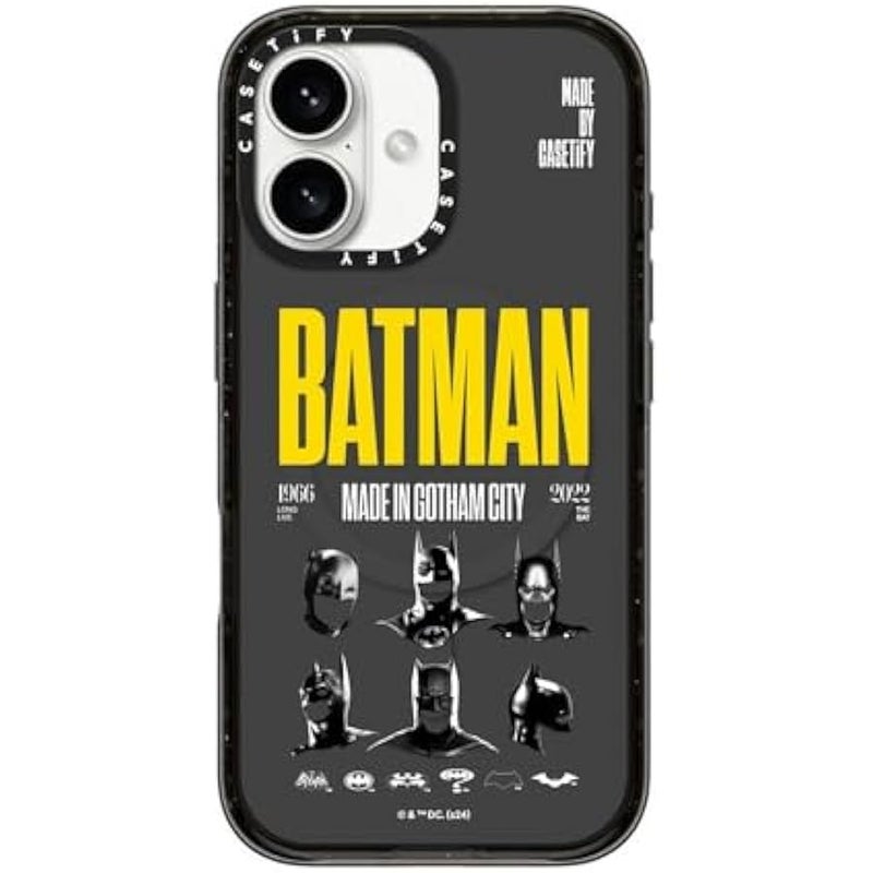 Casetify Impact iPhone 16 Case 【Batman Co-Lab / 4X Military Grade Drop Tested / 8.2ft Drop Protection/Compatible with Magsafe】 - Made in Gotham City - Clear Black - Image 1