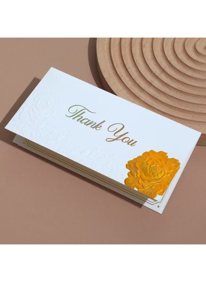 Thank-you card, embossed rose card, raised rose card, embossed card, blessing card (8.8 × 17.5 cm) (white) - Image 2